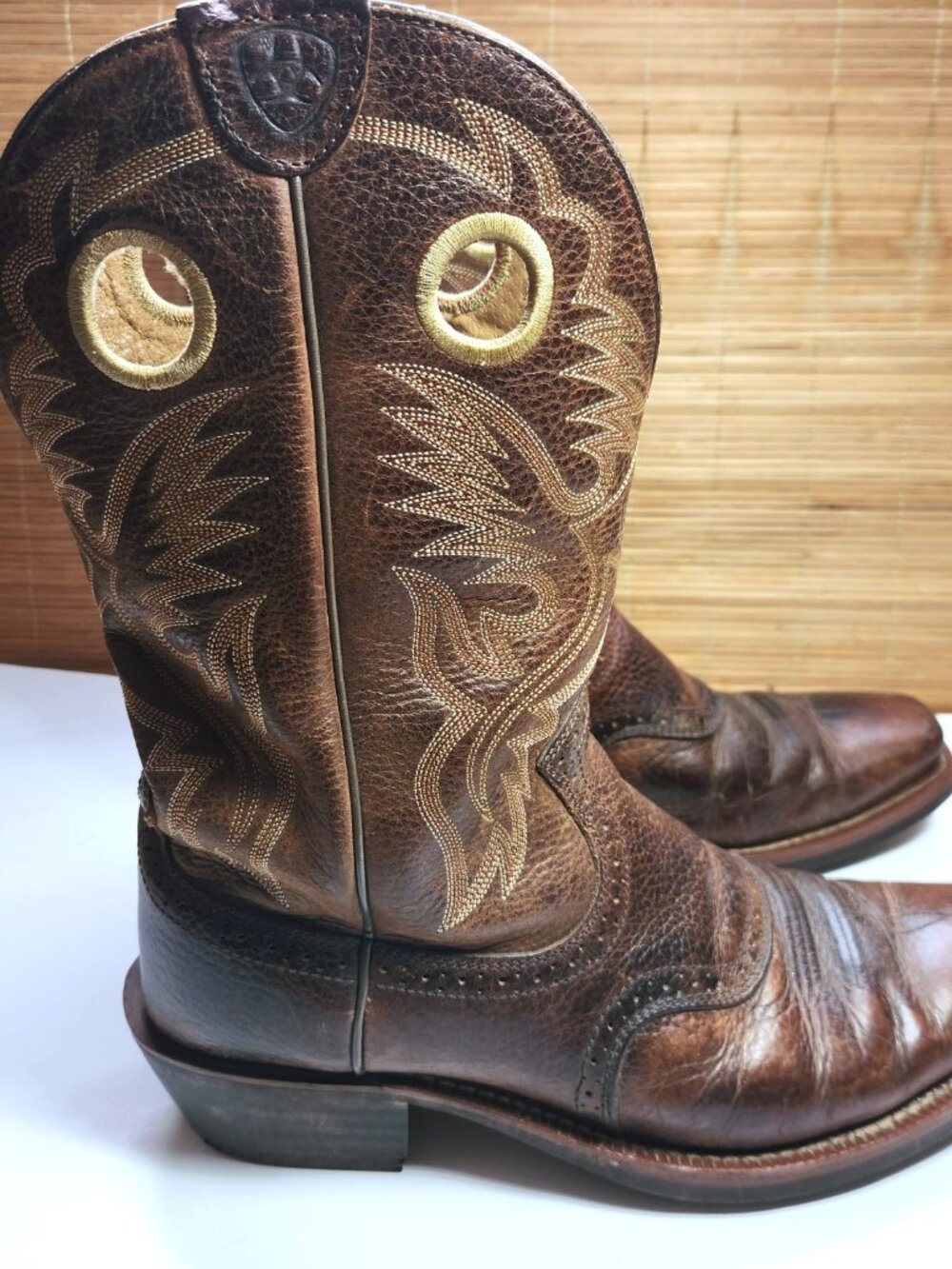 Ariat Quickdraw Western Boots Mens 12EE Wide Square Toe Brown Leather 10002227 - Picture 5 of 16